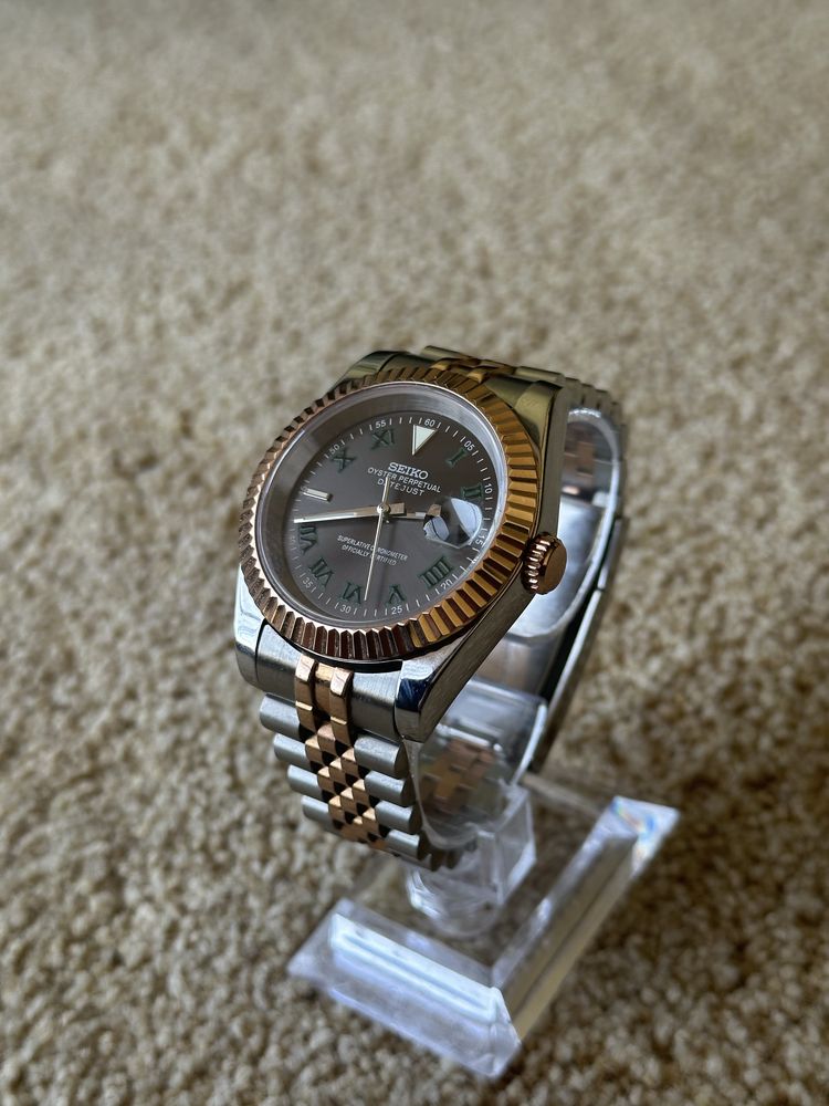 Ceas Seiko DateJust Wimbledon TwoTone Rose Gold Argintiu 40mm