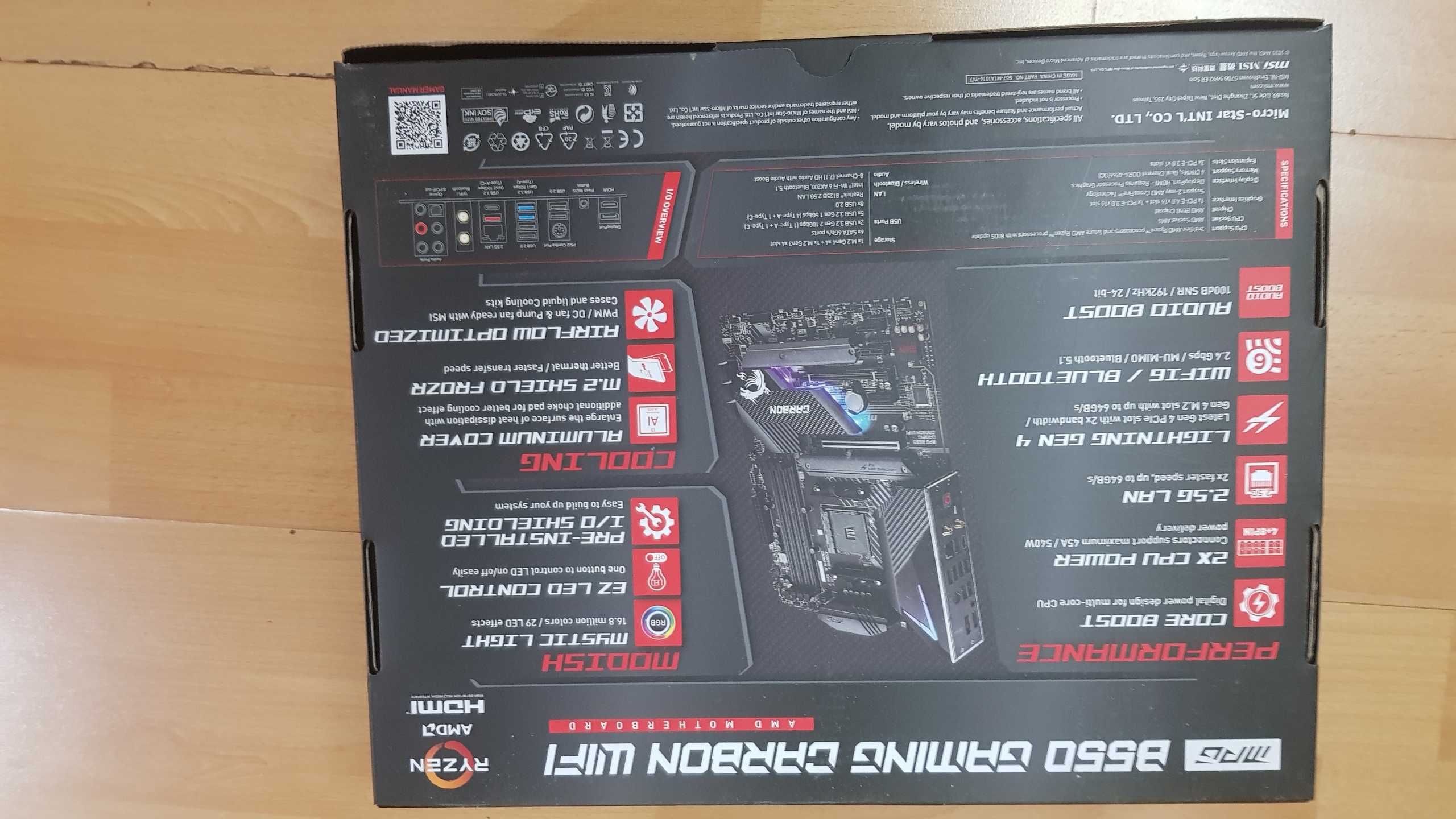 Дънна платка MSI MPG B550 Gaming Carbon Wi-Fi с 36 месеца гаранция