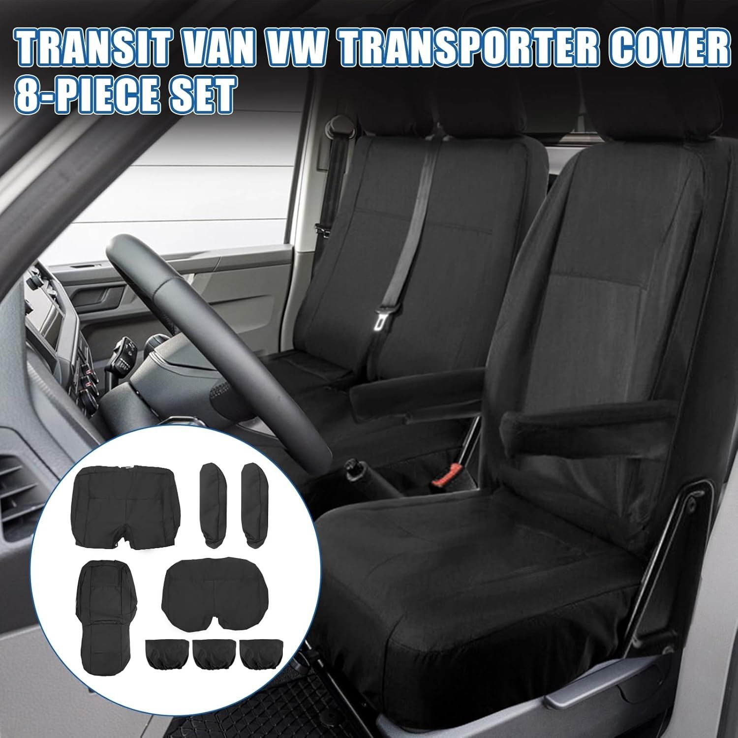 Водоустойчиви калъфи за седалки за VW Transporter T5 T6, 3 места