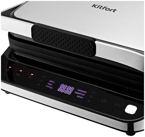 Электрогриль KitFort КТ-1682, черный и серебристый