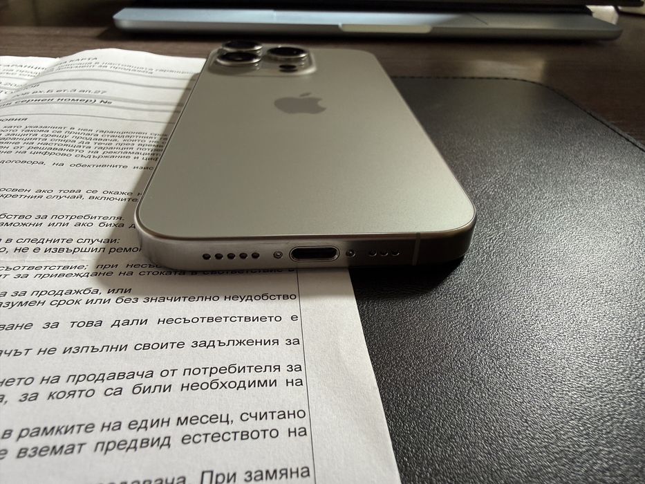 iPhone 15 Pro 256GB, гаранция Yettel до 09.2026, БЕЗУПРЕЧЕН !