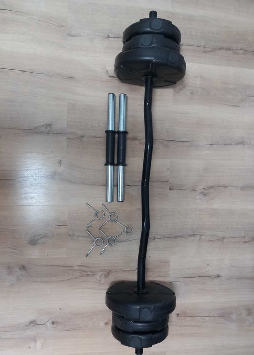 Комлект (Крив лост + тежести +гриф за дъмбел)