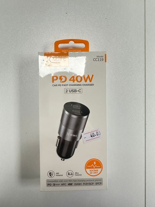 Incarcator Auto Fast Charge, 40W, Mufe Tip C