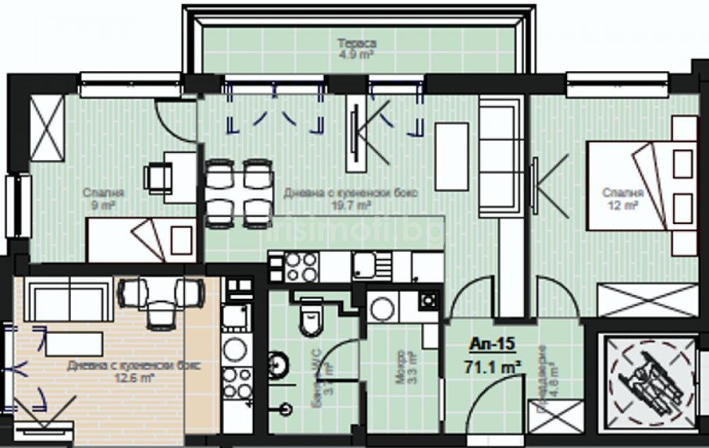 Продава се Тристаен апартамент в София, Малинова долина - 81 кв.м за 1765 €/кв.м - Снимка #4