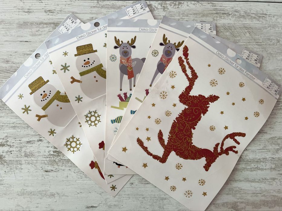 Set 5 folii abtibilduri/stickere decorative pentru Craciun