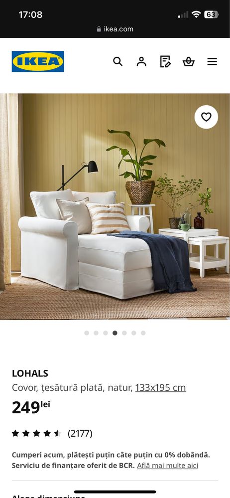 Covor IKEA IUTA Lohals 133x195 cm - impecabil