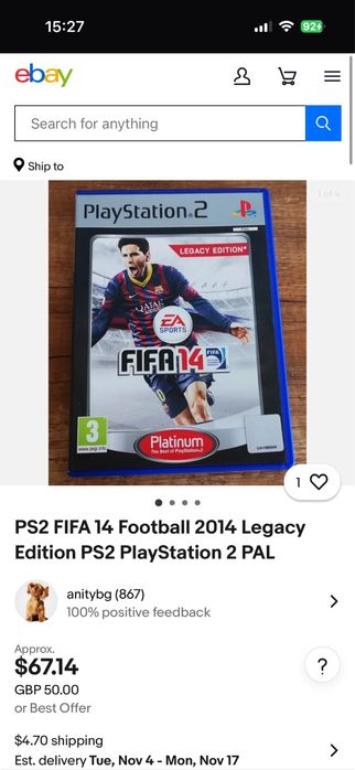 FIFA 14 Legacy Edition (PAL) за PlayStation 2 – Рядка и търсена игра