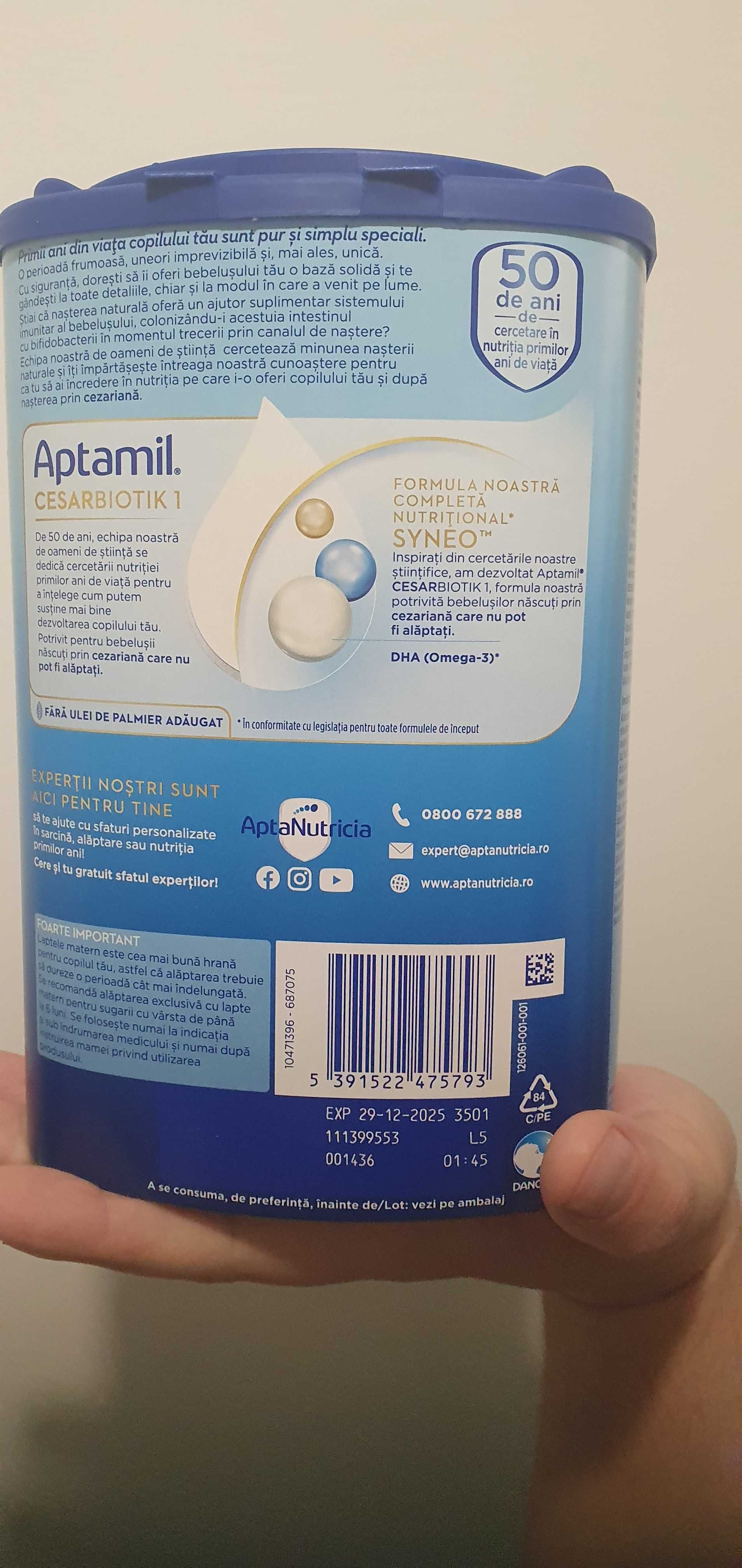 Lapte praf Aptamil 1 Cesar Biotik Lapte de inceput 0-6 luni
