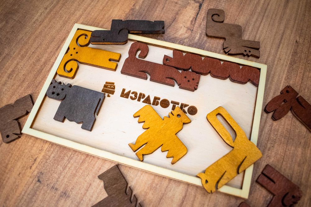 Дървен пъзел Животинки