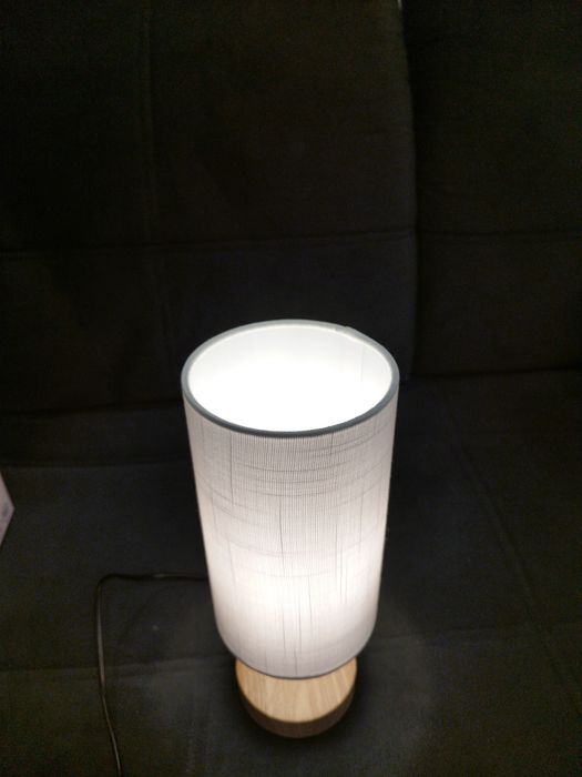 Lampă de masă tactilă dimabilă HSLighting 34.5 cm, cu abajur textil