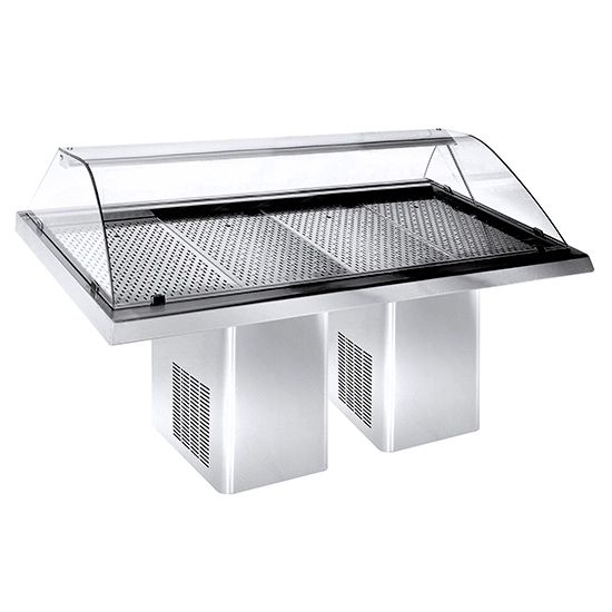 Vitrina refrigerare peste / 188 cm / INOX / NOU