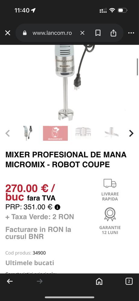 Mixer profesional de bucatarie