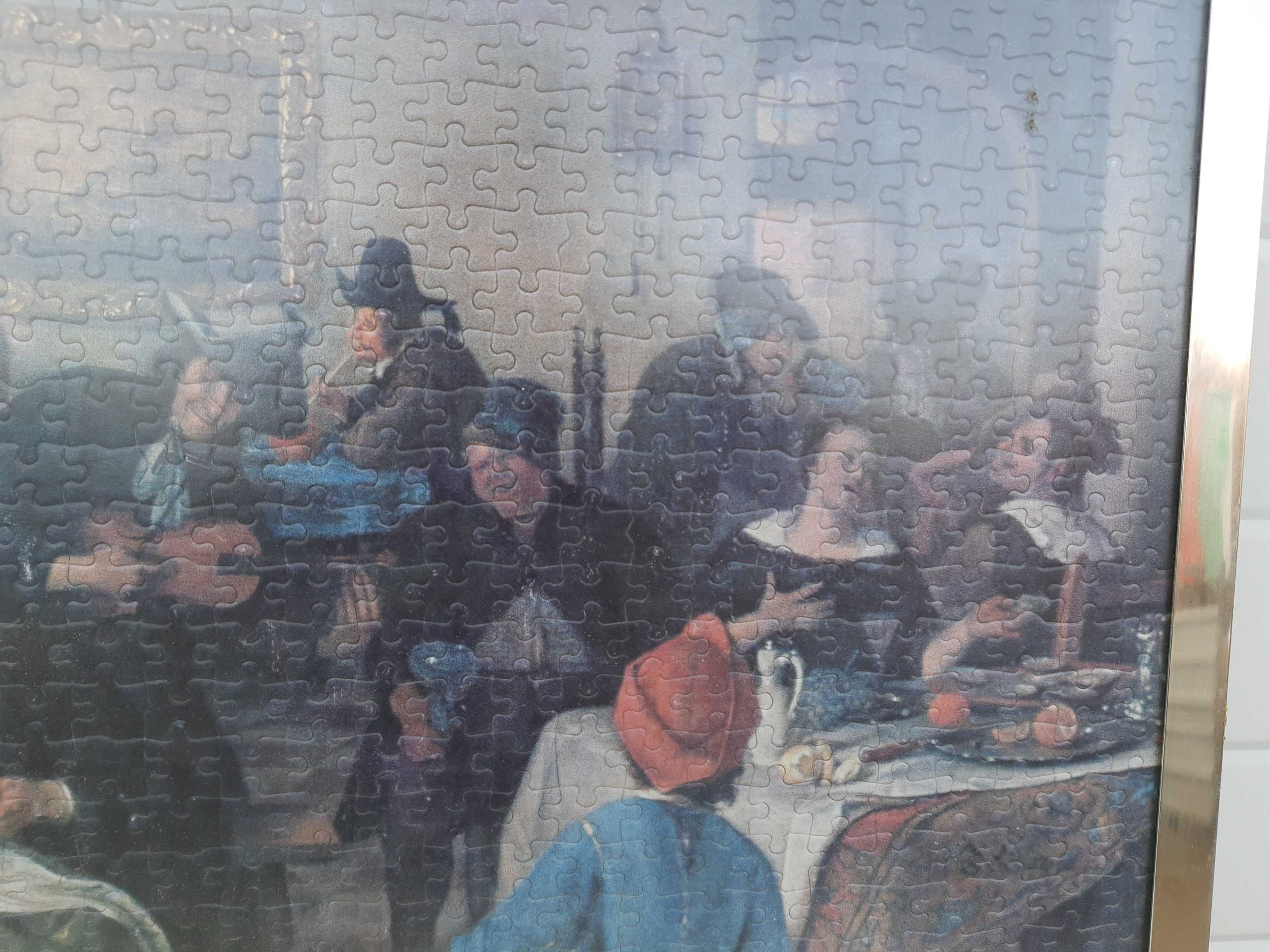 Огромен нареден пъзел ретро картина внос Холандия с стъкло и рамка