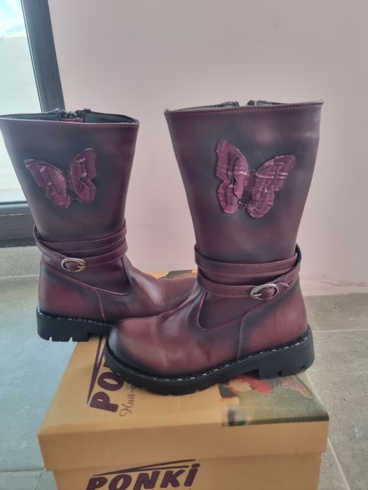 Боти за момиче 29 номер, естествена кожа