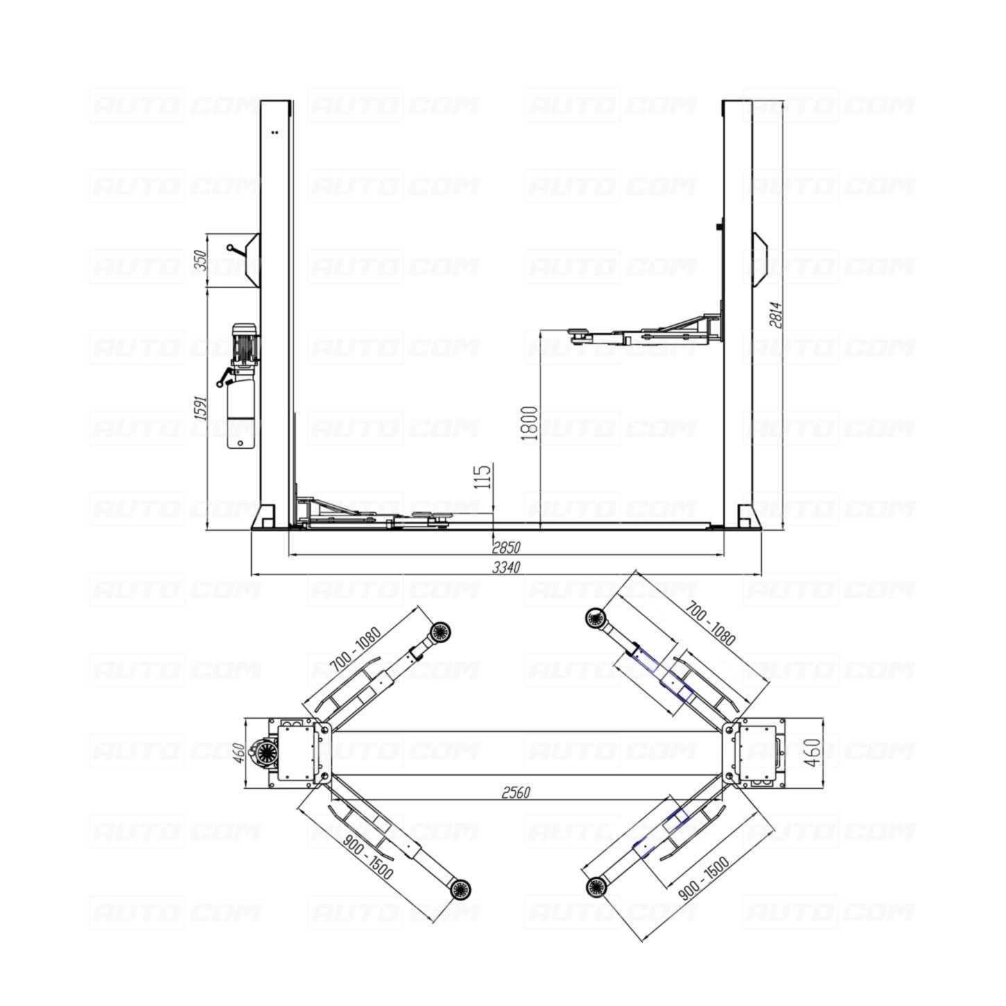 Elevator 2 coloane REIHMANN RHM 242M1 deblocare dintr-un punct