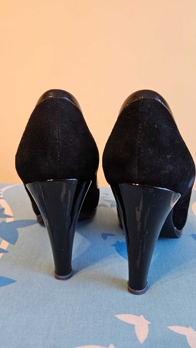 Pantofi negri piele întoarsă Benvenuti