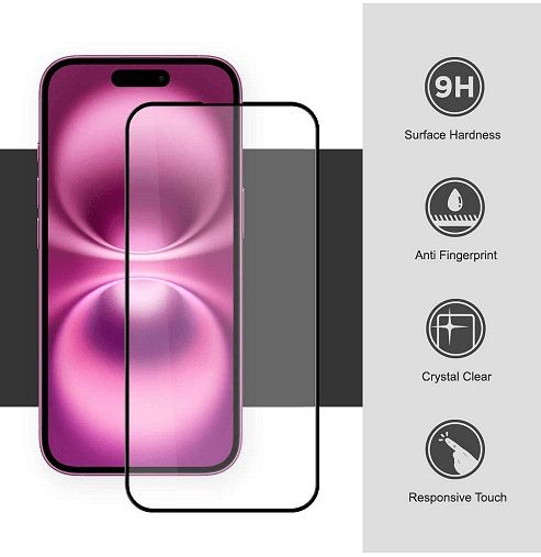 iPhone 16 / 16 Pro - 5D Стъклен Протектор за Дисплей