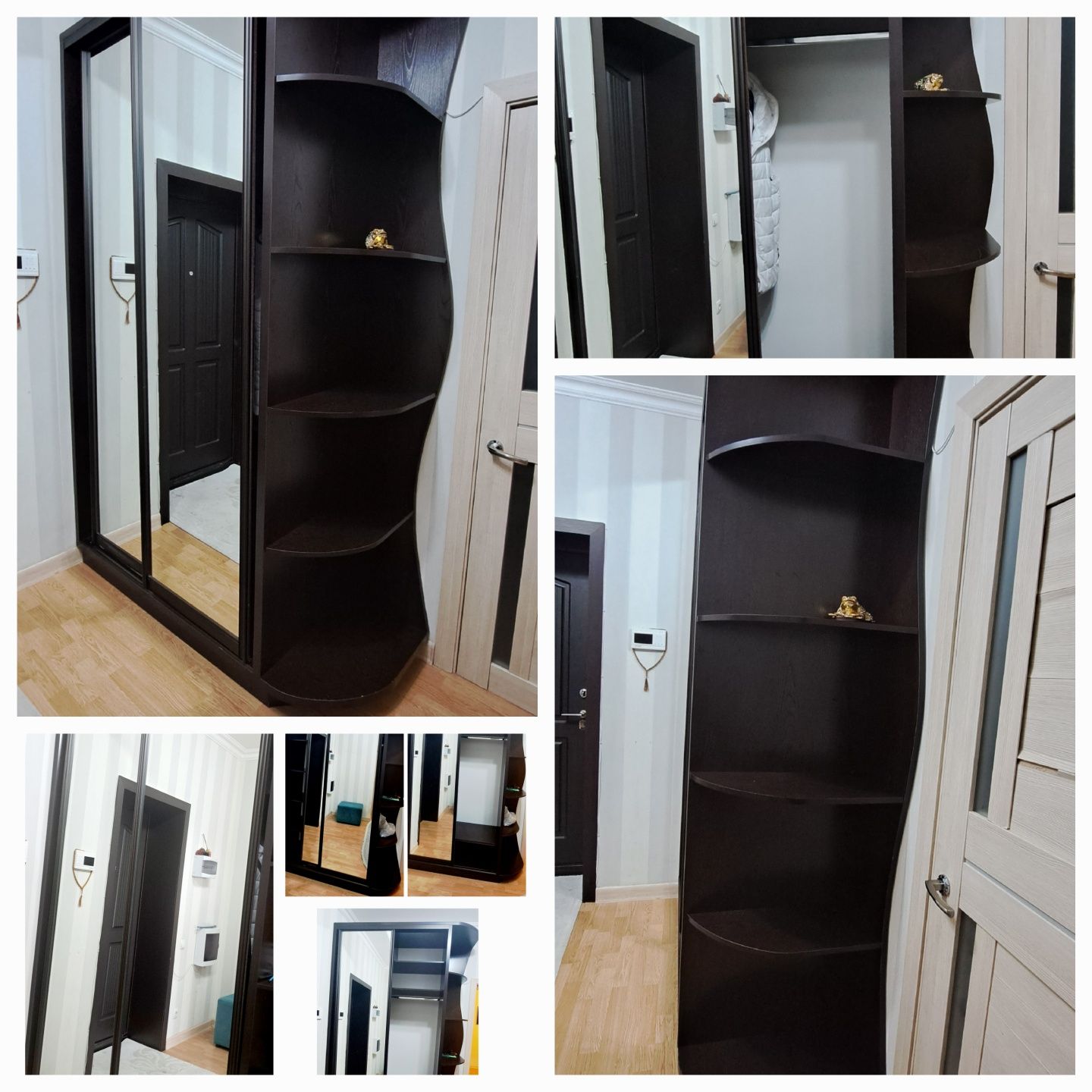 Шкаф купе чёрного цвета 160х250х55