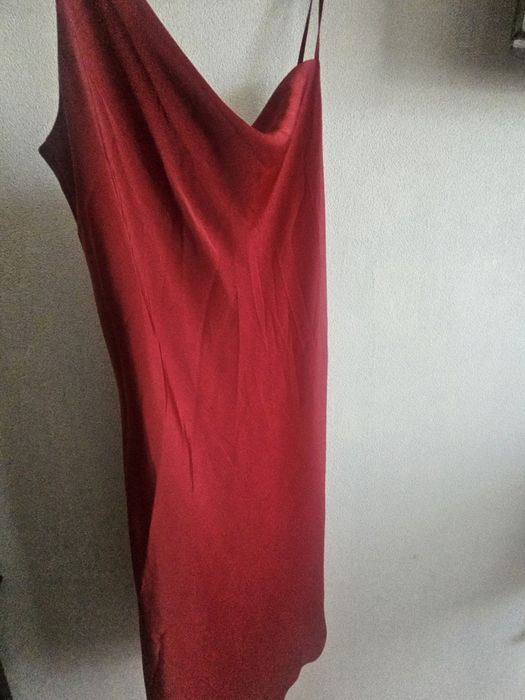 Атласное платье комбинация