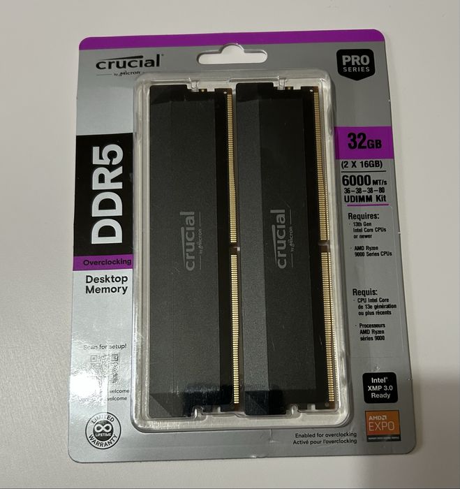 Crucial Pro 32GB (2x16GB) DDR5 6000MHz CP2K16G60C36U5B