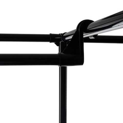 Cuier Mare pentru Haine, XXL, 6 Rafturi, 8 Umerase, Culoare Negru