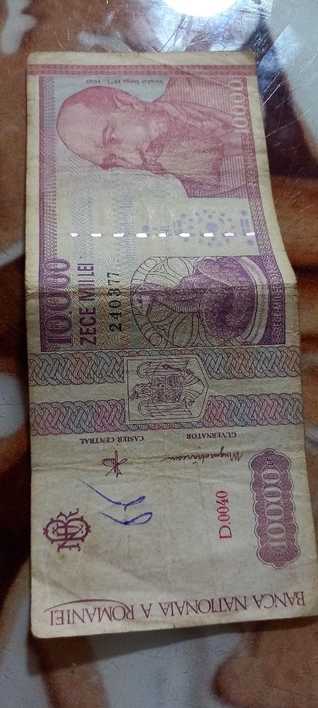Bancnota 10.000 de lei din feb 1994.