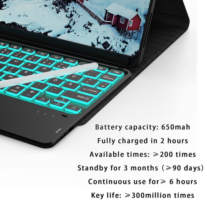 Husa cu tastatura wireless cu touchpad pentru iPad generatia 9 8 7