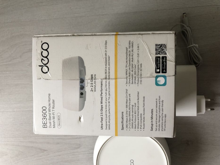 TP-Link Deco BE3600 (1-Pack) - Най-новото от Wi-Fi 7 / 2х2.5G портове