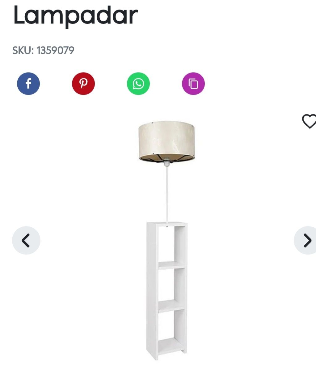 Lampadar insignio alb cu spatii de depozitare