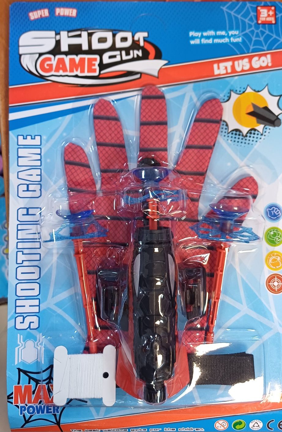 Ръкавица на Спайдърмен с изстрелвачка със стрели тип паяжина