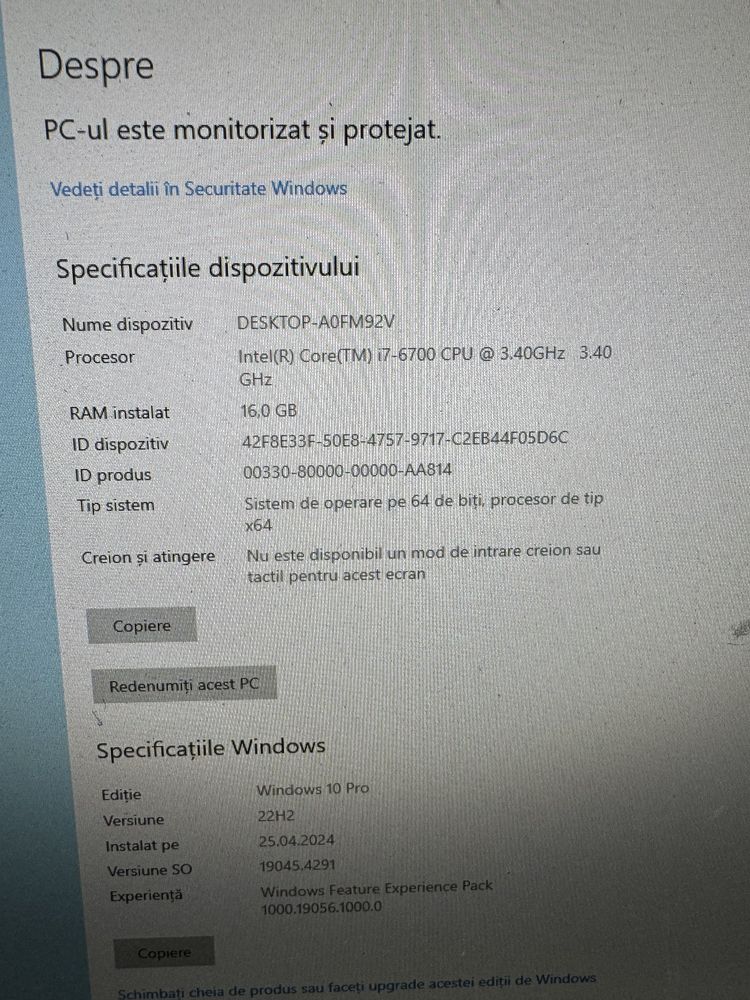 Sistem Desktop i7 6gen 16g 512g M2 RTX2060s 8g