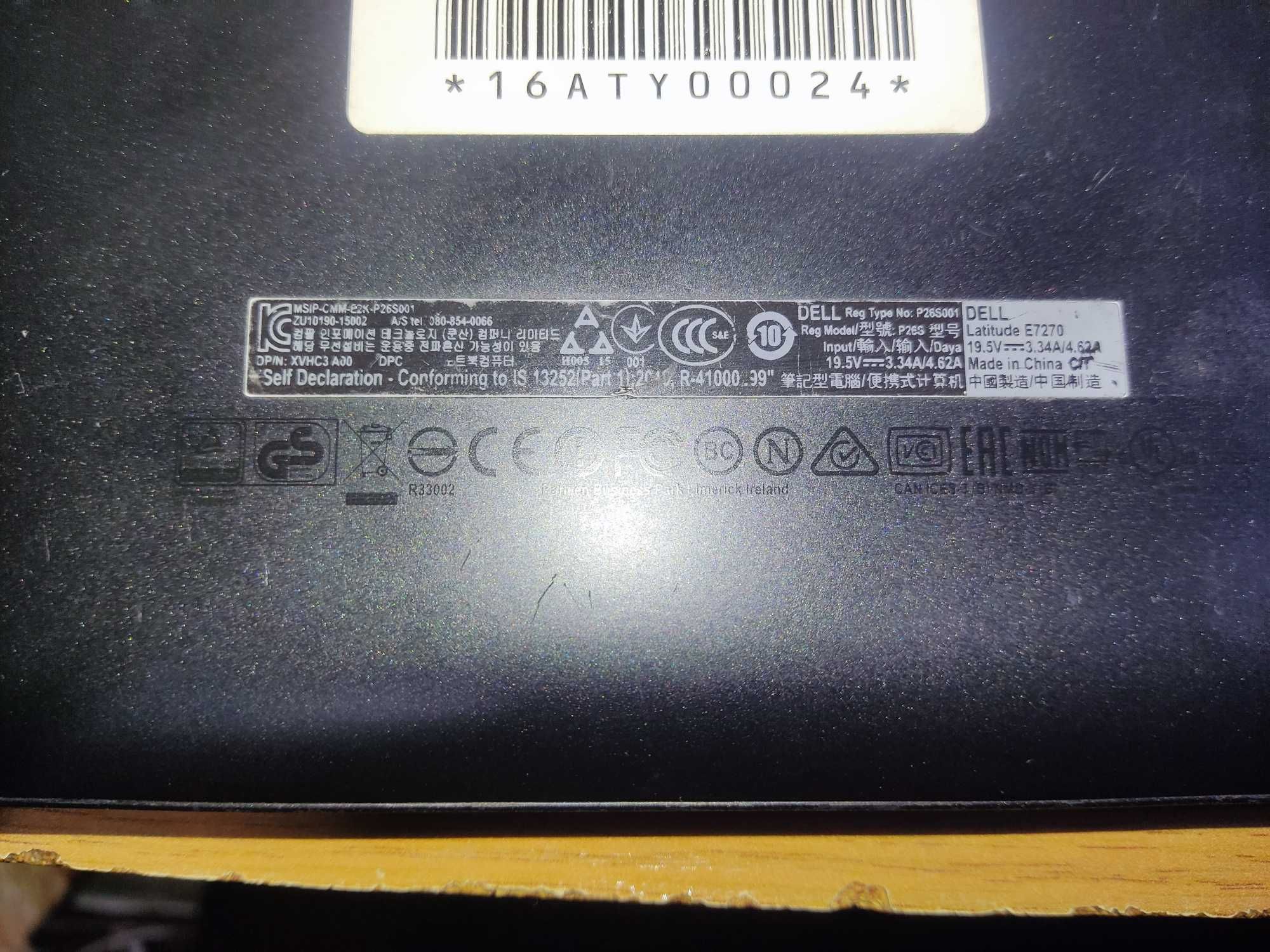 Dell E7270 12" Сенсор Core i5-6300U 2.4Ghz 8GB DDR4 SSD-128GB Рабочий