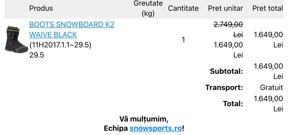 Boots snowboard K2 Waive Black 29.5 noi