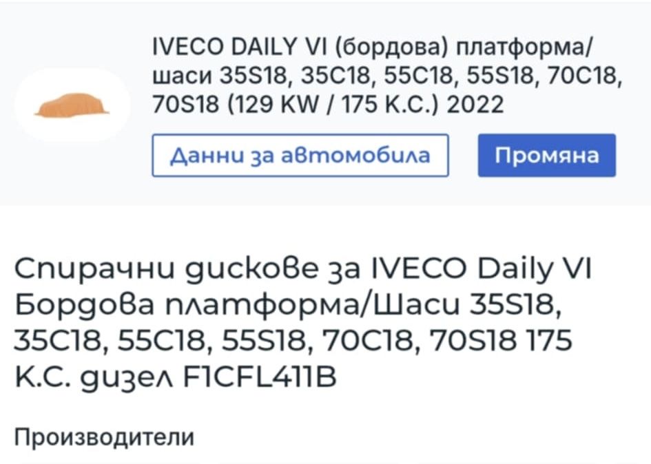 Спирачни дискове Iveco DAILY