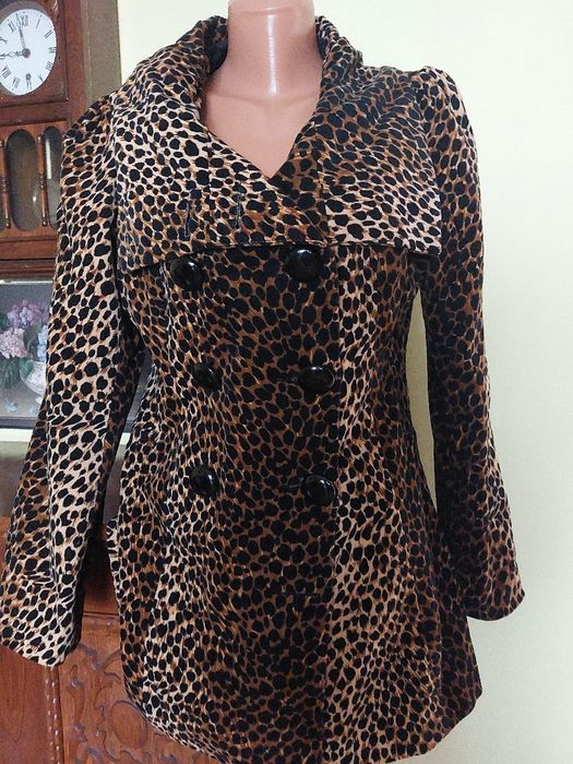 Reducere!! Jacheta de lux animal print din catifea plina de bumbac