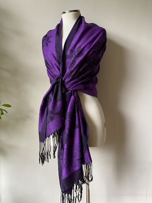 Лилав шал от кашмир, коприна, пашмина/ различни видове