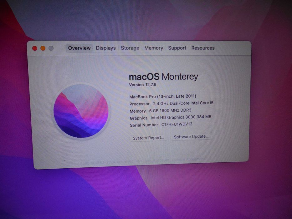 Vand laptop MacBook Pro 13,1 inci SSD I5