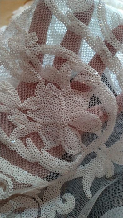 Material dantela albă Ivory crem mireasa rochie ocazie