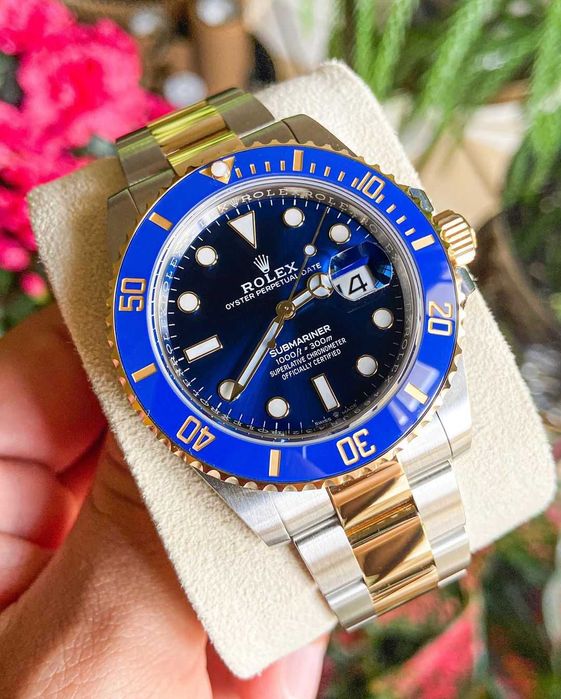 rolex submariner двуцветен син циферблат