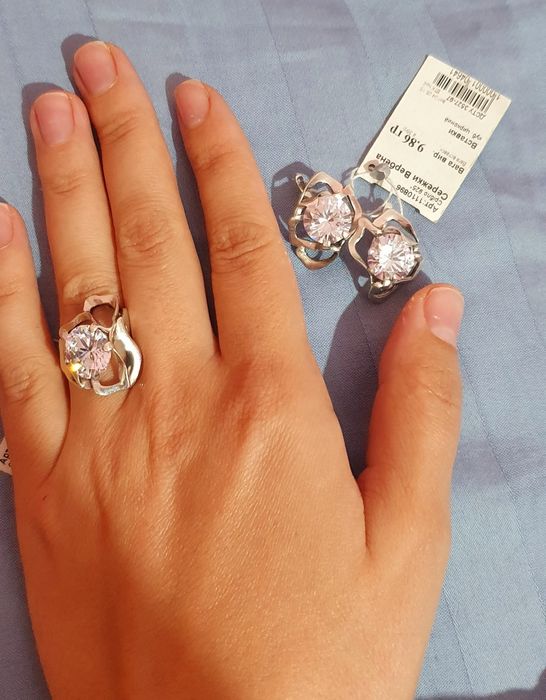 Set de argint și zirconiu cubic