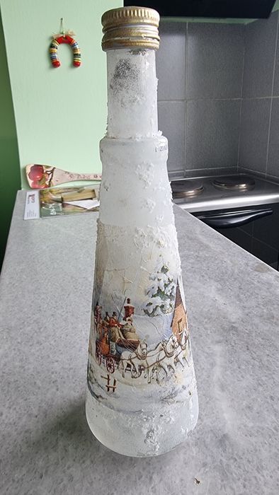 Бутилки с  коледни рисунки-2бр.