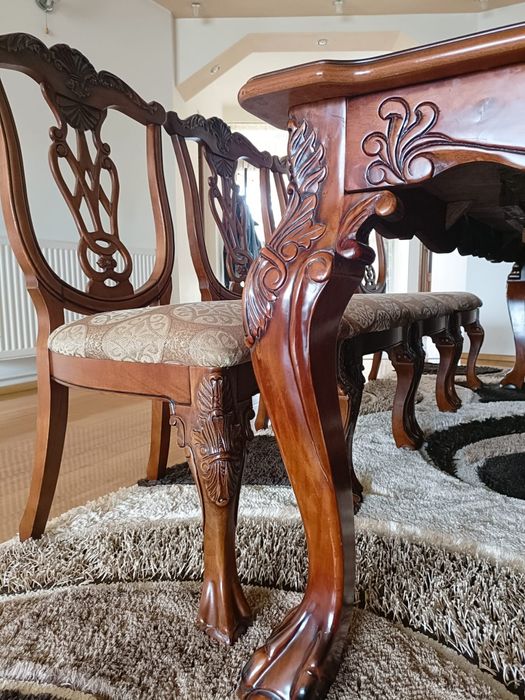 Masă și scaune lemn masiv