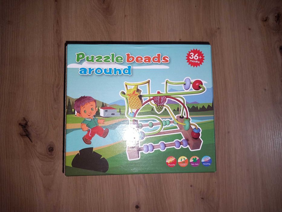 Дървена образователна игра Монтесори - Спирала Лабиринт - НОВА с кутия