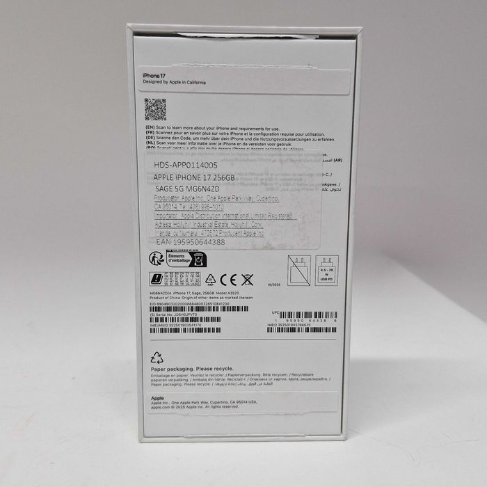 Liquid Money vinde - Telefon APPLE iPhone 17 5G, 256GB, Sage NOU