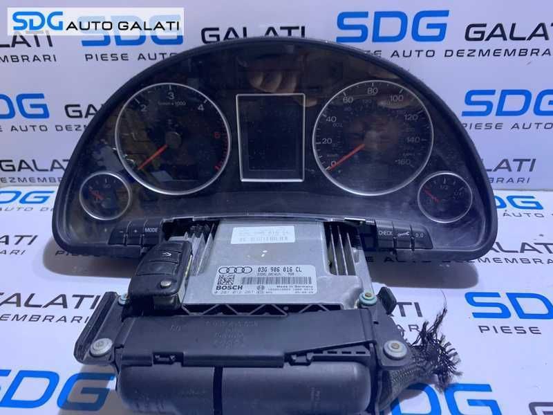 Kit Pornire ECU Calculator Motor Cip Cheie si Imobilizator Audi A4 B7 2.0 TDI BLB 140CP 2005 - 2008 Cod 03G906016CL 0281012267 [LC1338]