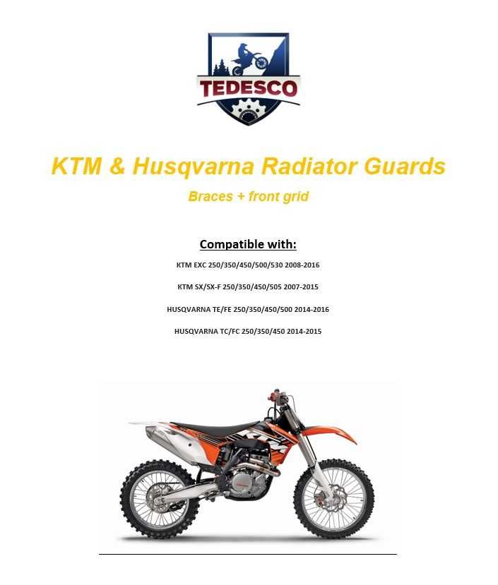 KTM & Husqvarna гардове за радиатори Tedesco®