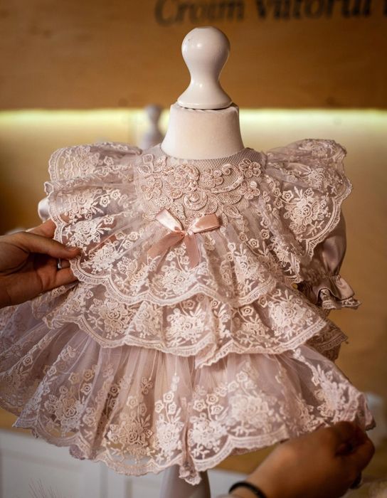 Set deosebit de iarnă fetita Anne Bebe– paltonas si boneta cadou, ghet