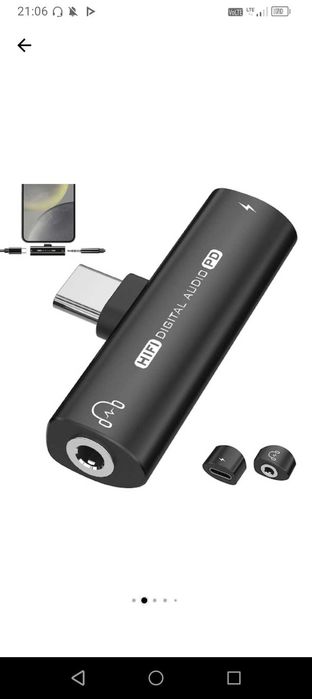 Adaptor audio si incarcator USB-C la Jack 3.5mm, 60 w PD universal