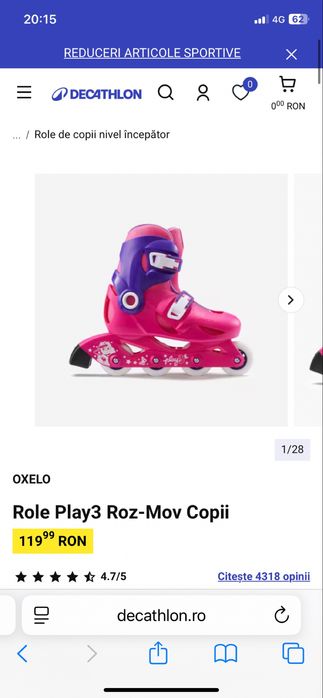 Role copii Oxelo reglabile marimea 26-28