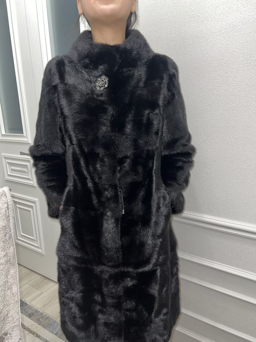 Шуба черная норка